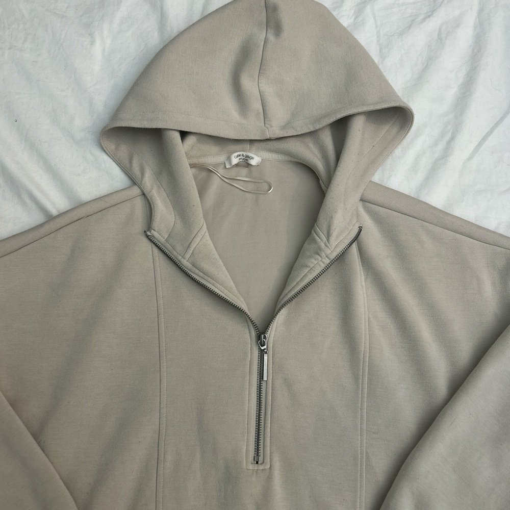 Women’s Light Tan Quarter Zip Hoodie